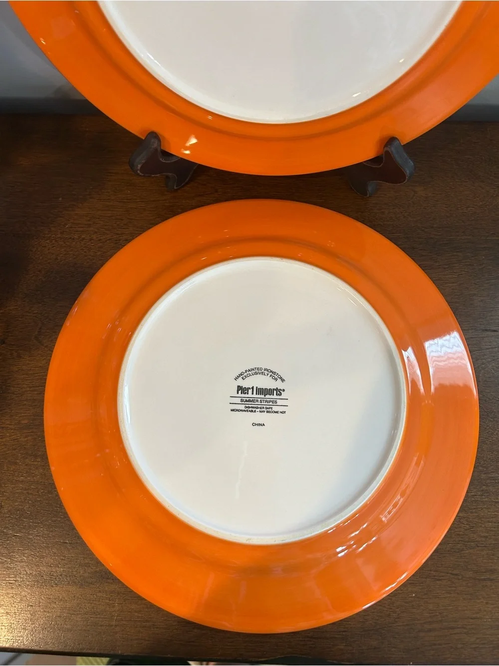 Pier 1 Summer Stripes Multicolor Bands Dinner Plate 10-7/8